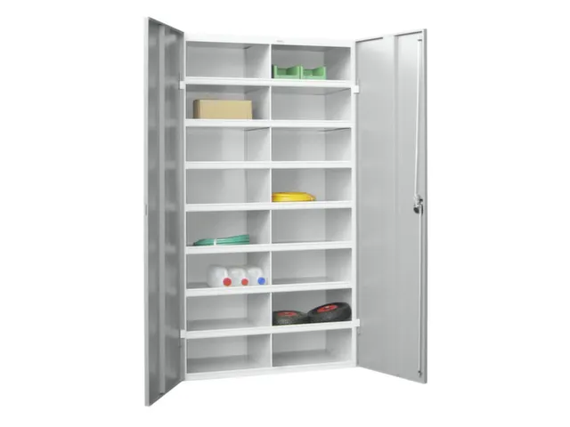 Materiaalkast HxBxD 1800x1000x530mm 16 Vakken Ral7035