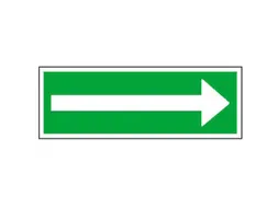 Vluchtroute-aanvullend bord,richtingspijl,aluminium,groen/wit