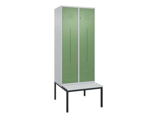 Z-garderobekast,HxBxD 2120x800x815mm,4vak,vak B 400mm,cil.-slot
