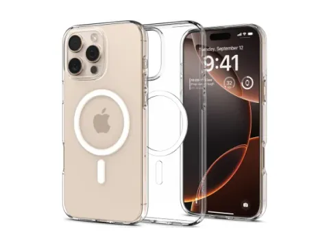 Liquid Crystal iPhone 16 Pro Max Hoesje MagSafe Back Cover Transparant