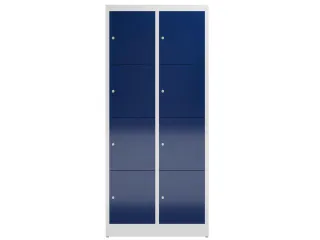 Lockerkast 1800x800x500mm 2x4 vakken cilinderslot, sokkel, RAL5010 - 2
