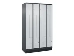 Z-garderobekast,HxBxD 1950x1200x500mm,vak B 150/300mm,cil.-slot,sokkel