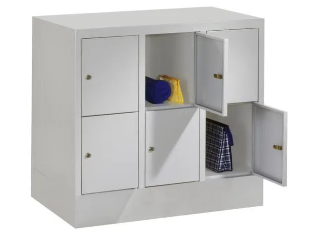 Lockersysteem 855x930x500mm 3x2 Vakken 300mm Cilinderslot Ral7035