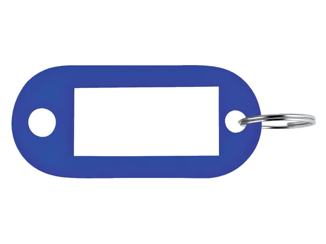 Sleutellabel Pavo kunststof blauw 100 stuks
