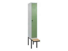 locker met bank,HxBxD 2120x300x815mm,1vak,vak B 300mm,draaigrendel