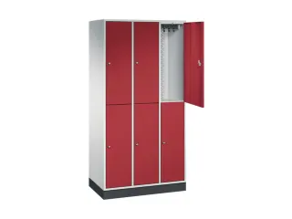 Dubbeldekse garderobekast,RAL 7035/RAL 3003,HxBxD 1950x920x500mm - 1