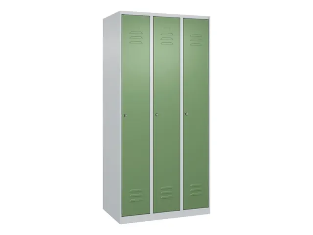 locker,HxBxD 1850x900x500mm,3vak,vak B 300mm,cil.-slot,staand op vloer