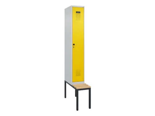 locker met bank,HxBxD 2120x300x815mm,1vak,vak B 300mm,draaigrendel