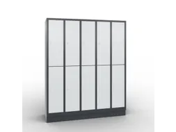 lockerkast draaigrendel 1800x1480x500 5x2vakken RAL7021 front RAL7035