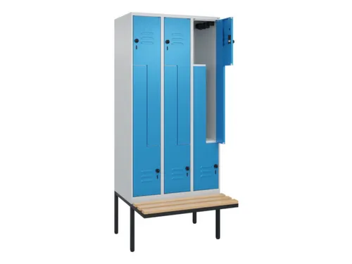Z-garderobekast,HxBxD 2120x900x815mm,6vak,vak B 300mm,draaigrendel