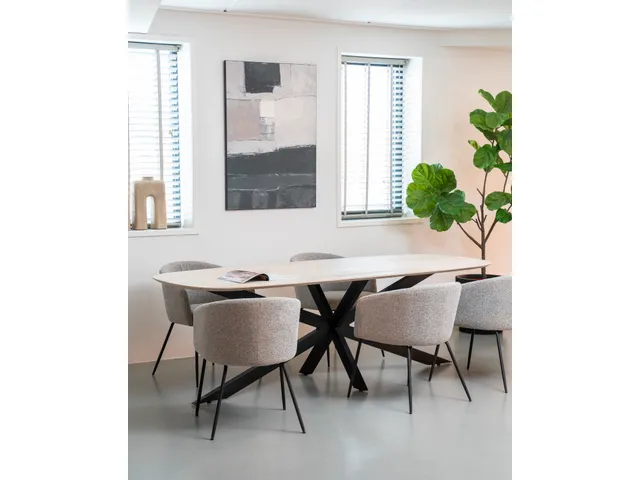 Table de réunion Harper Pied araignée Danois Ovale 200x100cm Naturel