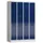 Dubbeldekse garderobekast 1800x1185x500mm 4x2vak klink RAL7035 RAL5010