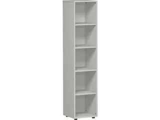 kantoorstelling HxBxD 1810x400x400mm 5 OH 4xhouten vloer grijs - 1
