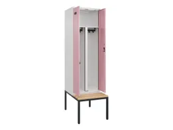 PBM-locker met bank,HxBxD 2120x600x815mm,2vak,vak B 300mm