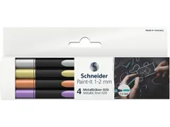 Metallic liner Schneider Paint-It 020 1-2mm etui 4st. (metallic zilver