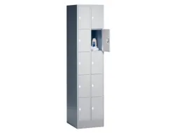 lockerkast,HxBxD 1950x460x480mm,2x5vakken,romp RAL7021,front RAL7021