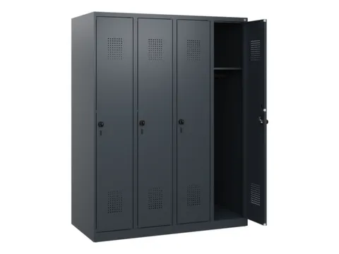 schoollocker,HxBxD 1530x1200x500mm,4vak,vak B 300mm,draaigrendel