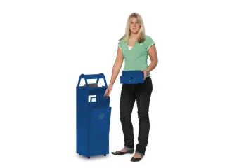 Combi-Asbak 5/35 liter 960x300x250 Blauw Overkapping Verzinkt - 3
