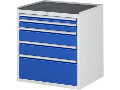 ladekast 825x770x650mm 5laden cilinderslot RAL7035 RAL5010 metaal