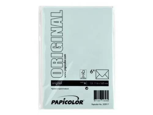 Envelop Papicolor C6 114x162mm Zeegroen Gegomd