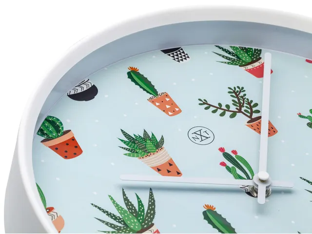 Wandklok nXt Cactus dia 30cm kunststof wit