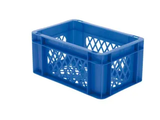 Euronorm-stapelbak 5.5l 145x300x200mm Wanden/bodem Opengewerkt Blauw - 1