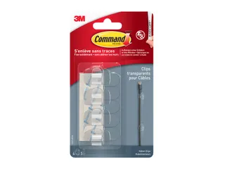 Kabelklem Command rond incl bevestigingsstrips transparant 4 stuks - 1