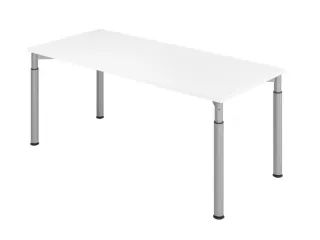 bureau,HxBxD 680-820x1800x800mm,blad wit,4voeten zilverkleurig - 1