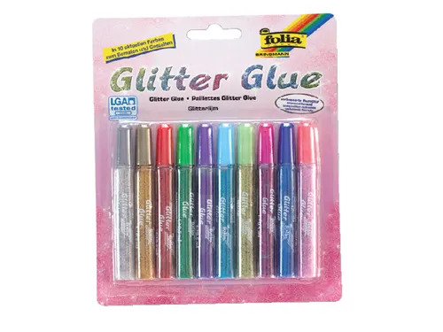Glitterlijm Folia 9.5ml 10 kleuren