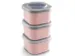 Boîte à lunch Sigma Home pour emporter, lot de 3, rose - 9,3 x 9,3 x