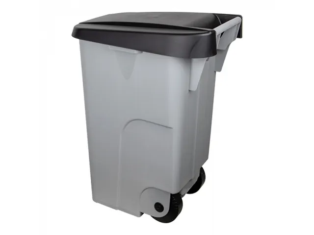 Conteneur déchets Plastique 85L Gris avec couvercle