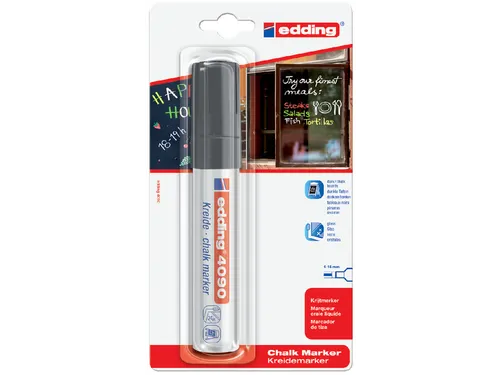 Viltstift edding 4090 window schuin zwart 4-15mm op blister