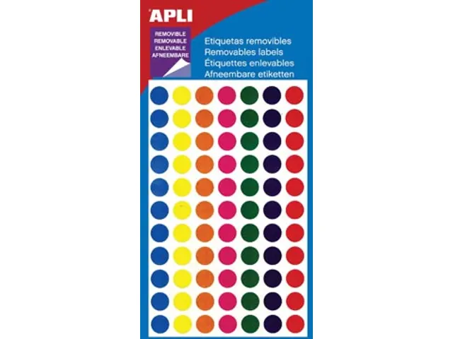 Apli Verwijderbare Etiketten Cirkel Ø8mm assorti 308 Stuks