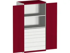 systeemkast 2000x1050x650mm 2xStalen bodem 6laden Ral7035 Ral3004