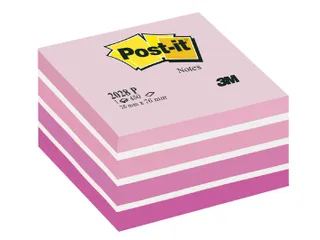 Memoblok 3M Post-it 2028 76x76mm kubus pastel roze - 1
