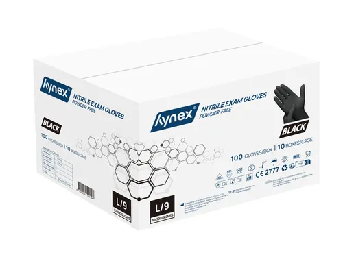 Handschoen Hynex Maat L nitril 100stuks zwart