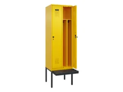 locker met bank,voor scheiding van kleding,HxBxD 2120x600x815mm,2vak