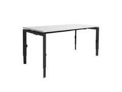 Bureau Linesto N3 hoogte instelbaar 160x80cm Krijtwit, poot Zwart