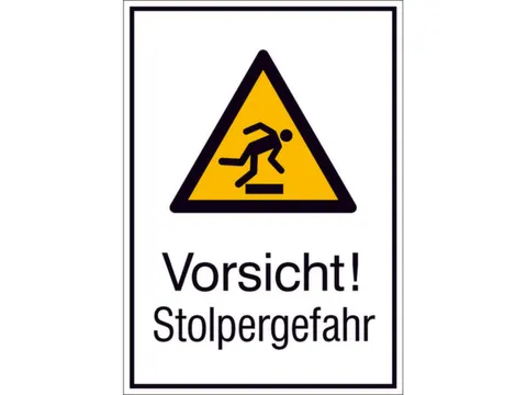 waarschuwings-combibord,v. binnen/buiten,Pas op! Struikelgevaar,PVC