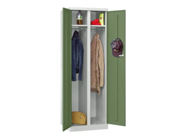 kleding-/wasgoedkast,HxBxD 1800x600x500mm,RAL7035,front RAL6011