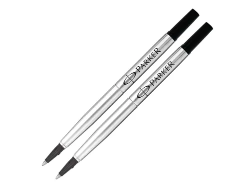 Rollerpenvulling Parker Quink medium zwart blister à 2 stuks