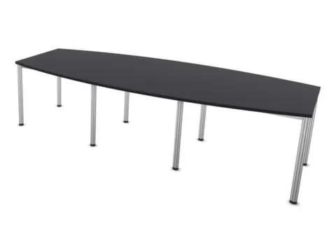 vergadertafel,HxBxD 740x2800x1200mm,vatvormig,CC-zwart