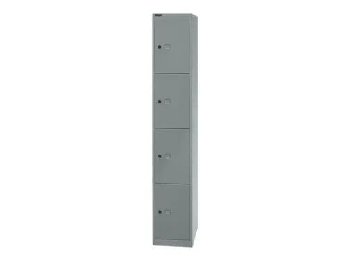 lockerkast,HxBxD 1802x305x457mm,1x4vakken,cil.-slot,romp zilverkleurig