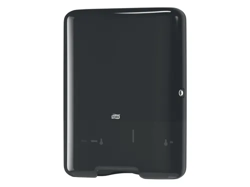 Tork 553008 H3 C-vouw en Z-vouw Handdoek Dispenser Elevation Zwart