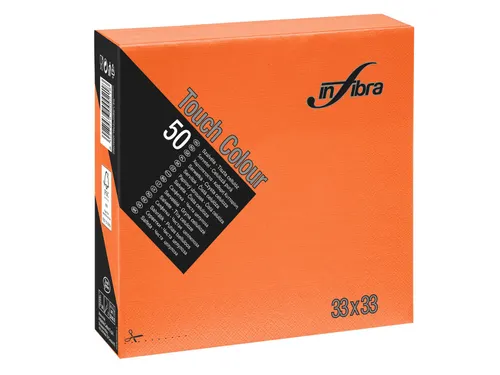 Infibra I-0331 servet 33x33cm 1/4 vouw 2-Laags Oranje 1200 Stuks