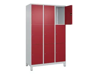 lockerkast,HxBxD 1950x1200x500mm,3x3vakken,vak B 400mm,cil.-slot - 1