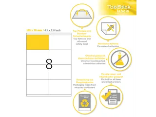 Etiketten universele labels A4 permanent 105x70mm Wit 800 stuks - 2