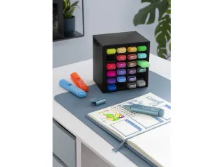 Markeerstiften Faber-Castell Deskset 24 kleuren, 7 neon, 9 pastel en 8 - 7