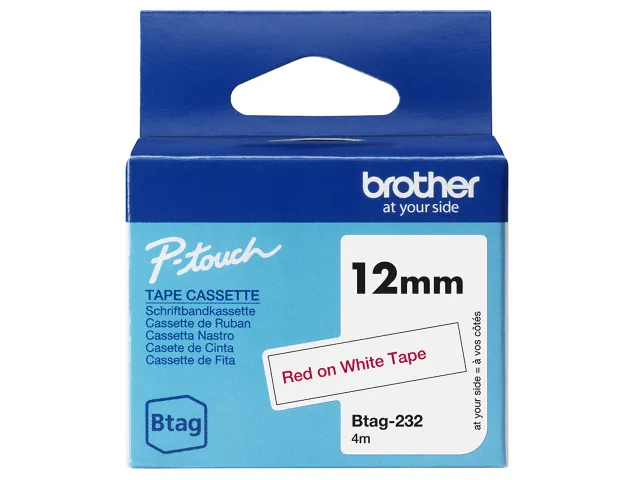 Brother BTAG-232 labelprinter Tape Rood op wit