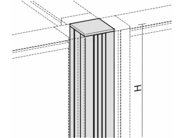 verbindingszuil 4x90°,v. scheidingswand,H 1000mm